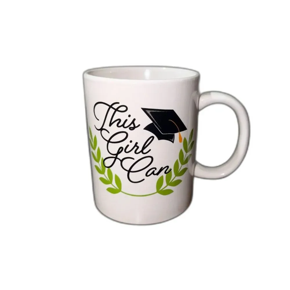 Graduation Coffee Tea Mug 11 Ounces - THIS GIRL CAN - Grad Gift Present